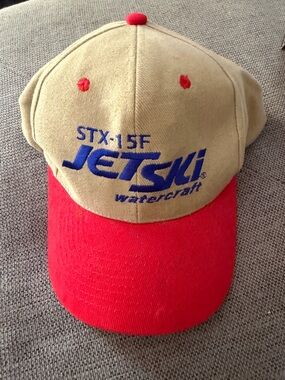 JetSki STX-15F Watercraft Two-Tone Khaki & Red Cap